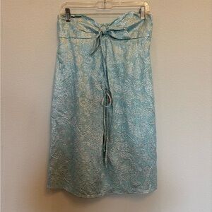 Michael Kors Blue Strapless with Tie Dress size 6